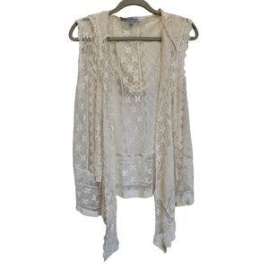 Large Lace Boho Cottagecore Waist Lenght Hooded Coverup